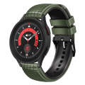 For Samsung Galaxy Watch 5 / 5 Pro 20mm Mesh Two Color Silicone Watch Band(Army Green Black)