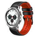 For Samsung Galaxy Watch 4 / 4 Classic 20mm Mesh Two Color Silicone Watch Band(Black Red)