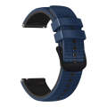 For Samsung Galaxy Watch3 41mm 20mm Mesh Two Color Silicone Watch Band(Dark Blue Black)