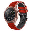 For Samsung Galaxy Watch3 41mm 20mm Mesh Two Color Silicone Watch Band(Red Black)