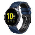 For Samsung Galaxy Watch Active 2 20mm Mesh Two Color Silicone Watch Band(Dark Blue Black)