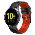 For Samsung Galaxy Watch Active 2 20mm Mesh Two Color Silicone Watch Band(Black Red)