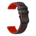 For Samsung Galaxy Watch Active 2 20mm Mesh Two Color Silicone Watch Band(Black Red)