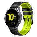 For Samsung Galaxy Watch Active 2 20mm Mesh Two Color Silicone Watch Band(Black Lime)