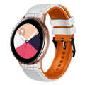 For Samsung Galaxy Watch Active 20mm Mesh Two Color Silicone Watch Band(White Orange)