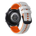 For Samsung Galaxy Watch Active 20mm Mesh Two Color Silicone Watch Band(White Orange)