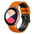 For Samsung Galaxy Watch Active 20mm Mesh Two Color Silicone Watch Band(Orange Black)