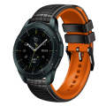 For Samsung Galaxy Watch 42mm 20mm Mesh Two Color Silicone Watch Band(Black Orange)
