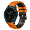 For Samsung Galaxy Watch 42mm 20mm Mesh Two Color Silicone Watch Band(Orange Black)