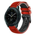 For Samsung Galaxy Watch 42mm 20mm Mesh Two Color Silicone Watch Band(Red Black)