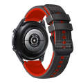 For Samsung Watch Gear Sport 20mm Mesh Two Color Silicone Watch Band(Black Red)