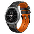 For Samsung Watch Gear S2 Classic 20mm Mesh Two Color Silicone Watch Band(Black Orange)