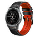For Samsung Watch Gear S2 Classic 20mm Mesh Two Color Silicone Watch Band(Black Red)