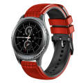 For Samsung Watch Gear S2 Classic 20mm Mesh Two Color Silicone Watch Band(Red Black)