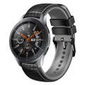 For Samsung Galaxy Watch 46mm 22mm Mesh Two Color Silicone Watch Band(Black Orange)
