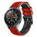 For Samsung Galaxy Watch 46mm 22mm Mesh Two Color Silicone Watch Band(Black Red)