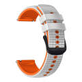 For Samsung Watch Gear S3 Classic 22mm Mesh Two Color Silicone Watch Band(White Orange)