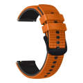For Samsung Watch Gear S3 Classic 22mm Mesh Two Color Silicone Watch Band(Orange Black)