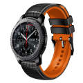 For Samsung Watch Gear S3 Frontier 22mm Mesh Two Color Silicone Watch Band(Orange Black)