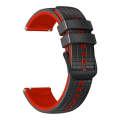For Samsung Watch Gear S3 Frontier 22mm Mesh Two Color Silicone Watch Band(Red Black)