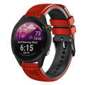 For Garmin Forerunner 255 22mm Mesh Two Color Silicone Watch Band(Black Red)