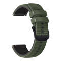 For Garmin Vivoactive 4 22mm Mesh Two Color Silicone Watch Band(Army Green Black)