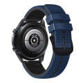 For Garmin Vivoactive 4 22mm Mesh Two Color Silicone Watch Band(Dark Blue Black)