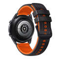 For Garmin Vivoactive 4 22mm Mesh Two Color Silicone Watch Band(Black Orange)