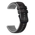 For Garmin Venu 2 22mm Mesh Two Color Silicone Watch Band(Black Gray)