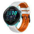 For Garmin Forerunner265 Music 22mm Mesh Two Color Silicone Watch Band(White Orange)