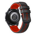 For Garmin Forerunner265 Music 22mm Mesh Two Color Silicone Watch Band(Red Black)