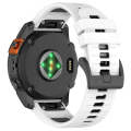 For Garmin Fenix 7X Sports Two-Color Quick Release Silicone Watch Band(White+Black)