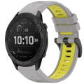 For Garmin Tactix Delta Sports Two-Color Quick Release Silicone Watch Band(Gray+Yellow)