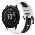 For Garmin Fenix 6X GPS Sports Two-Color Quick Release Silicone Watch Band(White+Black)
