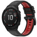For Garmin Fenix 6X GPS Sports Two-Color Quick Release Silicone Watch Band(Black+Red)