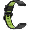 For Garmin Fenix 6X Pro Sports Two-Color Quick Release Silicone Watch Band(Black+Green)