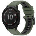 For Garmin Fenix 6X Pro Sports Two-Color Quick Release Silicone Watch Band(Olive Green+Black)