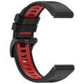 For Garmin Fenix 6X Pro Sports Two-Color Quick Release Silicone Watch Band(Black+Red)
