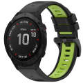 For Garmin Fenix 6X Sapphire GPS Sports Two-Color Quick Release Silicone Watch Band(Black+Green)