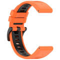 For Garmin Fenix 6X Sapphire GPS Sports Two-Color Quick Release Silicone Watch Band(Orange+Black)