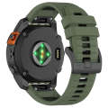 For Garmin Fenix 6X Sapphire GPS Sports Two-Color Quick Release Silicone Watch Band(Olive Green+B...