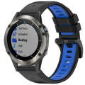 For Garmin Fenix 5X Sapphire / GPS / Plus Sports Two-Color Quick Release Silicone Watch Band(Blac...