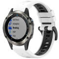 For Garmin Fenix 5X Sapphire / GPS / Plus Sports Two-Color Quick Release Silicone Watch Band(Whit...