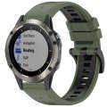 For Garmin Fenix 5X Sapphire / GPS / Plus Sports Two-Color Quick Release Silicone Watch Band(Oliv...
