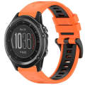For Garmin Fenix 3 / Fenix 3 HR / Sapphire Sports Two-Color Quick Release Silicone Watch Band(Ora...