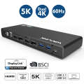 Wavlink UG69DK1 5K Type-C Dual Display USB 3.0 Video Gigabit Ethernet HDMI Docking Station, Plug:...