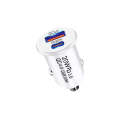 P10 Mini Style QC4.0 USB / PD20W Dual Port Car Charger(White)