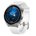 For Huawei Watch GT3 Pro 43mm 20mm Diamond Textured Silicone Watch Band(White)