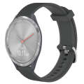 For Garmin Vivomove 3S 18mm Diamond Textured Silicone Watch Band(Dark Grey)