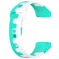 For Redmi Watch 3 Active Stitching Two Color Silicone Watch Band(Cyan Whtie)